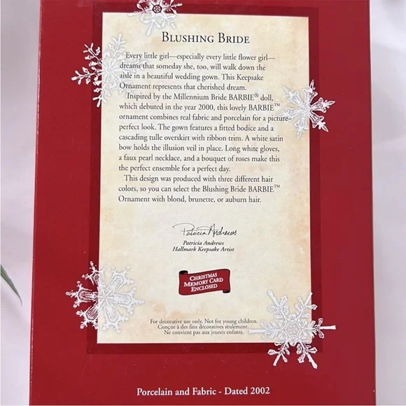 Hallmark Keepsake Ornament Barbie Blushing Bride - Picture 6 of 7